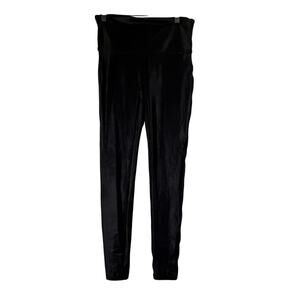 Spanx Black Shimmery Nylon Compression Leggings Size Large